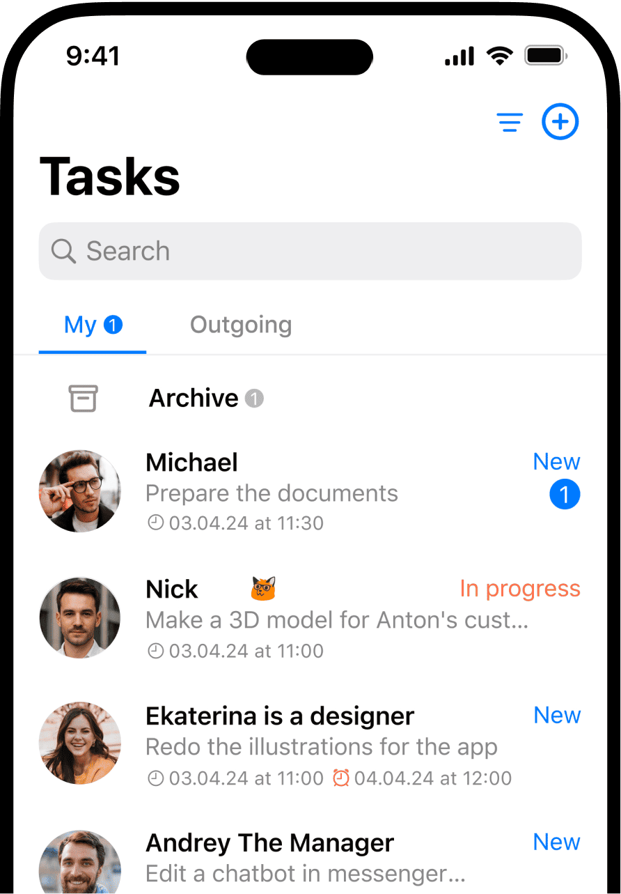 Tasks under control